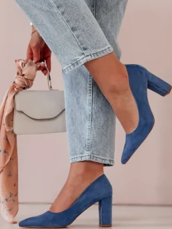 Szpilki>Dstreet Czółenka damskie na słupku STELMI niebieskie ZY0721