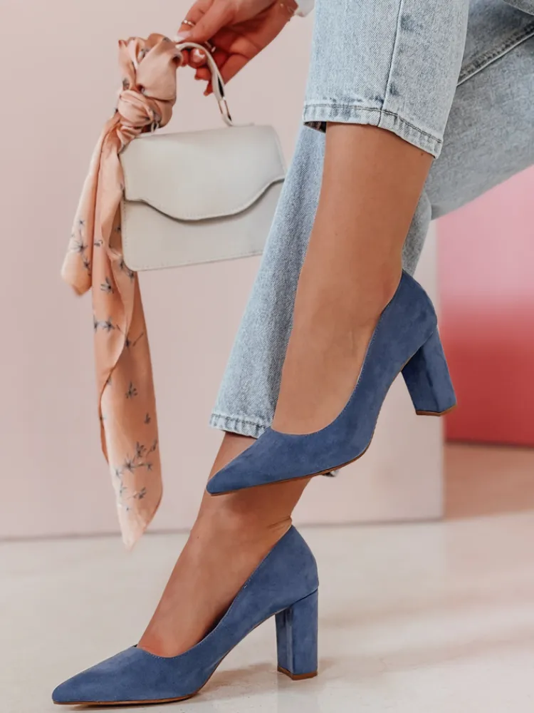 Szpilki>Dstreet Czółenka damskie na słupku STELMI niebieskie ZY0721