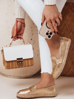 Espadryle>Dstreet Espadryle damskie JUDANA złote ZY0628