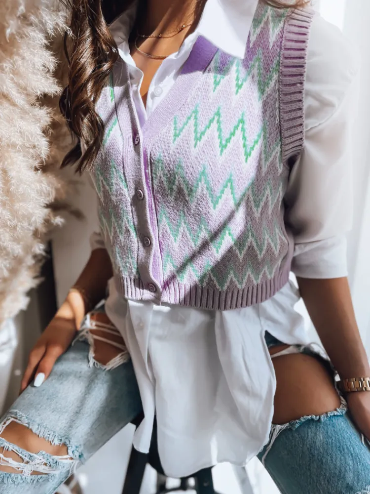 Swetry Damskie>Dstreet Kamizelka damska LANI lila MY1971