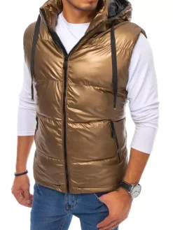 Kurtki Męskie|Kamizelki Męskie>Dstreet Kamizelka męska brązowa TX3922