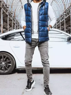 Kamizelki Męskie>Dstreet Kamizelka męska ciemnoniebieska TX4138