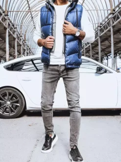 Kamizelki Męskie>Dstreet Kamizelka męska ciemnoniebieska TX4143