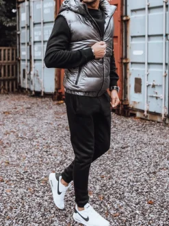 Kamizelki Męskie|Kurtki Męskie>Dstreet Kamizelka męska ciemnoszara TX3921