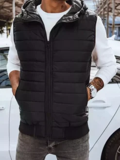 Kamizelki Męskie>Dstreet Kamizelka męska czarna TX4235