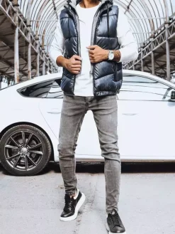 Kamizelki Męskie>Dstreet Kamizelka męska granatowa TX4141