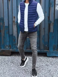 Kamizelki Męskie>Dstreet Kamizelka męska granatowa TX4124