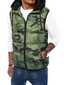 Kamizelki Męskie>Dstreet Kamizelka męska pikowana camo TX4106