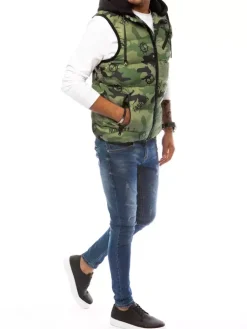 Kamizelki Męskie>Dstreet Kamizelka męska pikowana camo TX4106