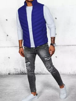 Kamizelki Męskie|Kurtki Męskie>Dstreet Kamizelka męska pikowana granatowa TX4430