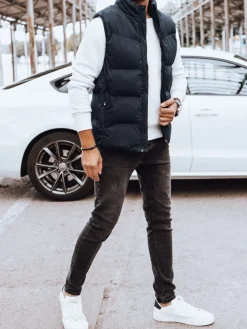 Kamizelki Męskie>Dstreet Kamizelka męska pikowana granatowa TX4570