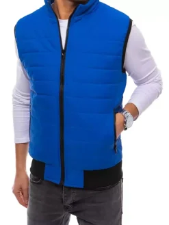 Kamizelki Męskie|Kurtki Męskie>Dstreet Kamizelka męska pikowana niebieska TX4017