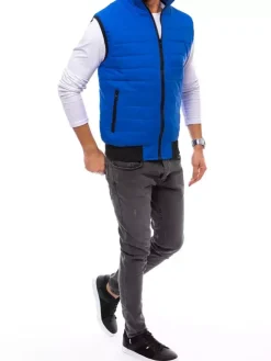 Kamizelki Męskie|Kurtki Męskie>Dstreet Kamizelka męska pikowana niebieska TX4017