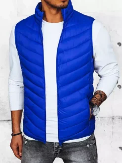 Kamizelki Męskie|Kurtki Męskie>Dstreet Kamizelka męska pikowana niebieska TX4429