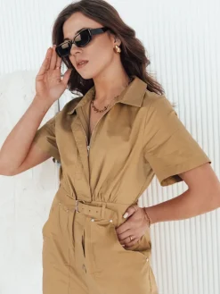 Kombinezony Damskie>Dstreet Kombinezon FAYSOL kamelowy EY2457