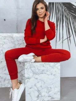 Komplety Dresowe Damskie>Dstreet Komplet damski dresowy FITT czerwony AY0794