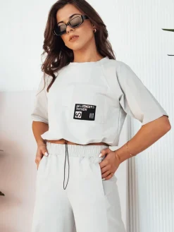 Komplety Damskie|Komplety Dresowe Damskie>Dstreet Komplet damski dresowy HOLTY jasnoszary AY1026