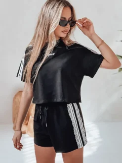 Komplety Dresowe Damskie>Dstreet Komplet damski dresowy LOVE SPORT czarny AY1135