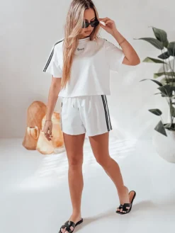 Komplety Dresowe Damskie>Dstreet Komplet damski dresowy LOVE SPORT biały AY1136