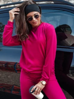 Komplety Dresowe Damskie>Dstreet Komplet damski dresowy MILIAN fuksja AY1099