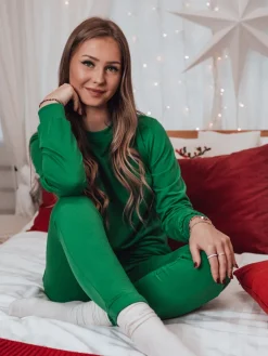 Komplety Dresowe Damskie>Dstreet Komplet damski dresowy MILIAN zielony AY1116