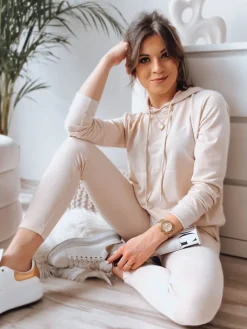 Komplety Dresowe Damskie>Dstreet Komplet damski dresowy MIGEL jasnobeżowy AY0806