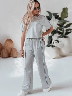 Komplety Dresowe Damskie>Dstreet Komplet damski dresowy oversize SPORT LIKE szary AY1145