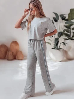 Komplety Dresowe Damskie>Dstreet Komplet damski dresowy oversize SPORT LIKE szary AY1145