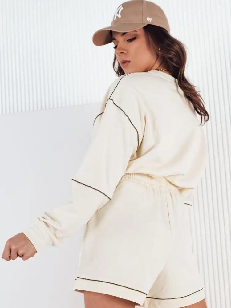 Komplety Dresowe Damskie>Dstreet Komplet damski dresowy PULGAR ecru AY1011