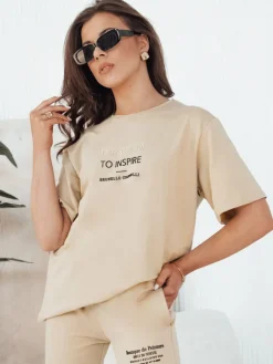 Komplety Dresowe Damskie>Dstreet Komplet damski SIPAN beżowy AY1043