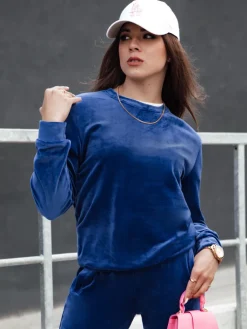 Komplety Dresowe Damskie>Dstreet Komplet damski welurowy URBANVELVET granatowy AY1057