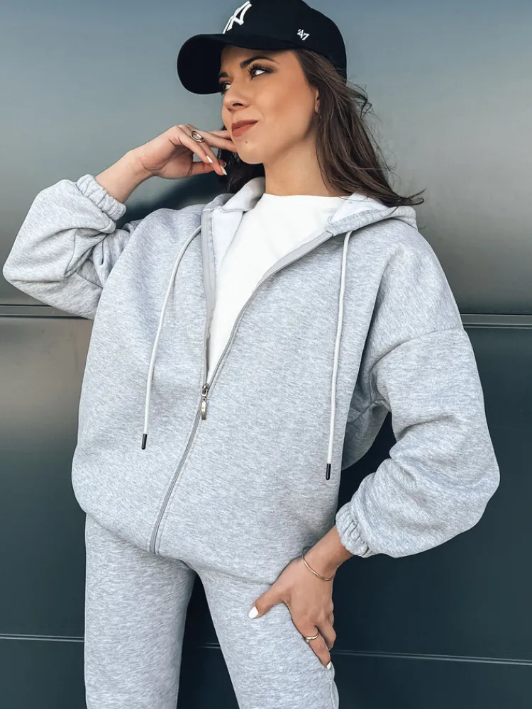 Komplety Dresowe Damskie>Dstreet Komplet dresowy damski AMILIA PREMIUM szary AY0778