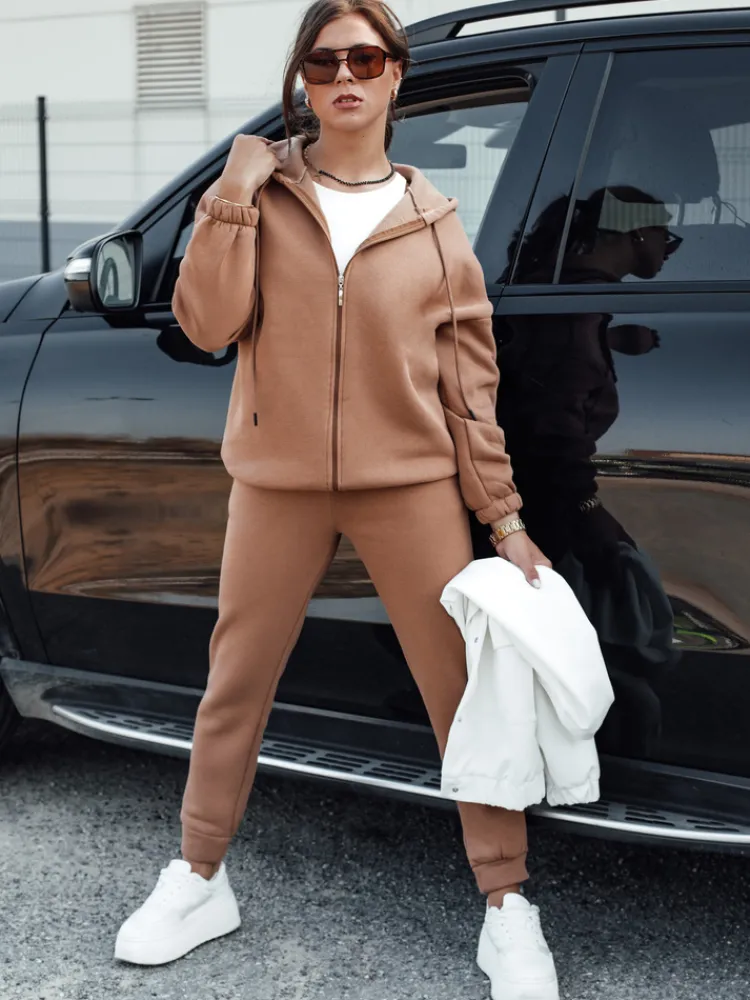 Komplety Dresowe Damskie>Dstreet Komplet dresowy damski AMILIA PREMIUM mokka AY1105