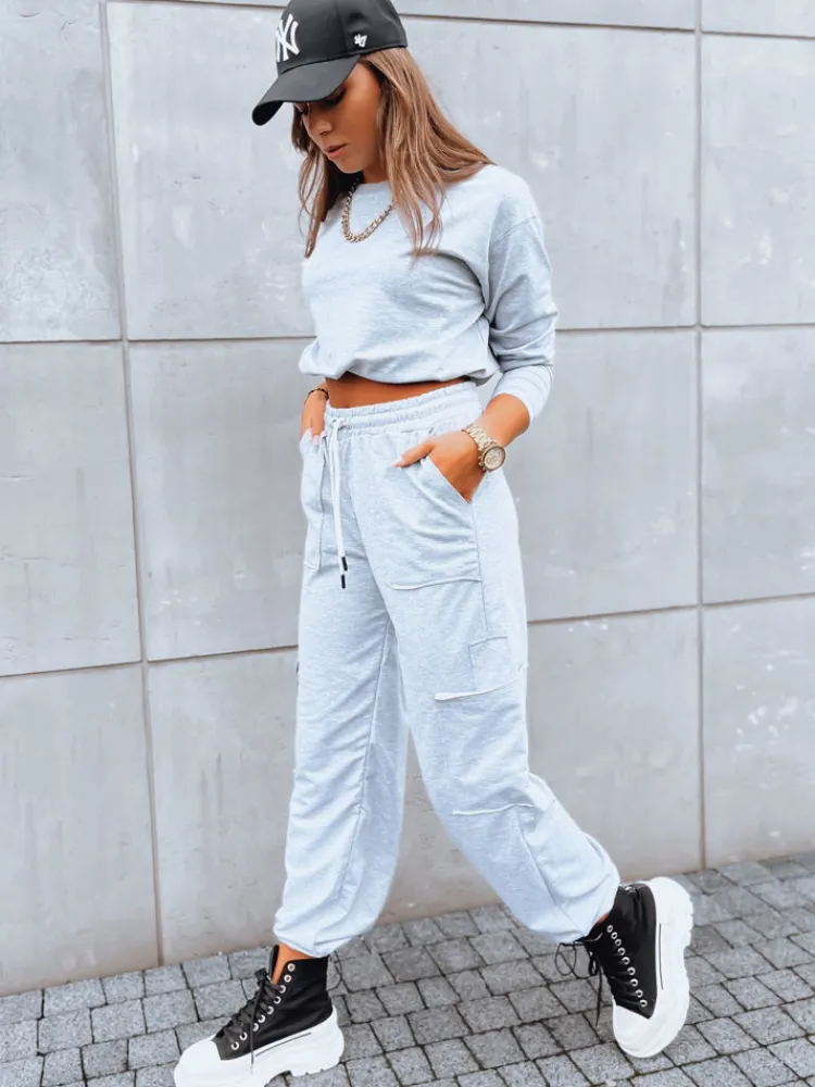 Komplety Dresowe Damskie>Dstreet Komplet dresowy damski CHARM jasnoszary AY0958