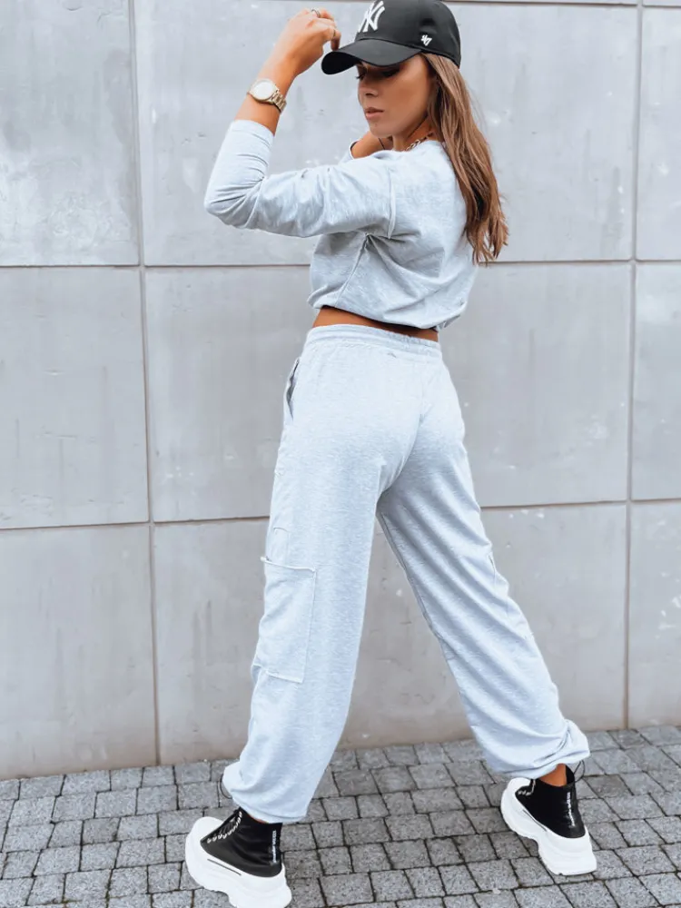 Komplety Dresowe Damskie>Dstreet Komplet dresowy damski CHARM jasnoszary AY0958