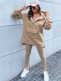 Komplety Dresowe Damskie>Dstreet Komplet dresowy damski MAYALAN kamelowy AY0942