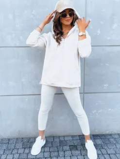 Komplety Dresowe Damskie>Dstreet Komplet dresowy damski MAY DAY jasnobeżowy AY0912