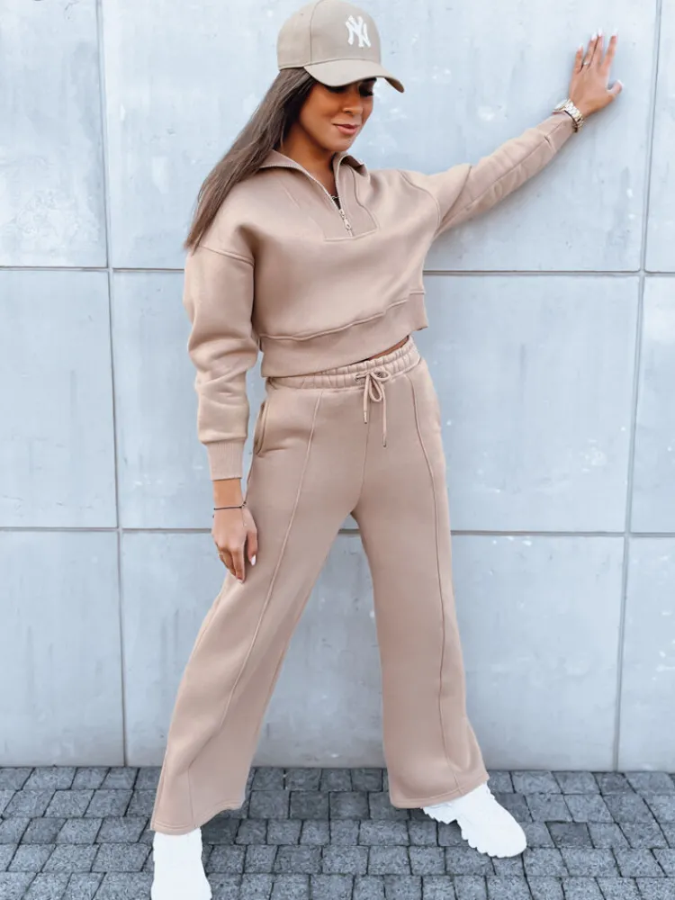 Komplety Dresowe Damskie>Dstreet Komplet dresowy damski MARINO beżowy AY0975