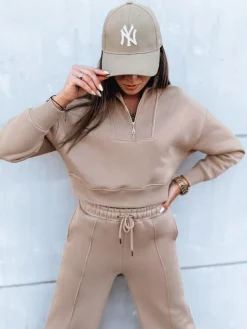 Komplety Dresowe Damskie>Dstreet Komplet dresowy damski MARINO beżowy AY0975