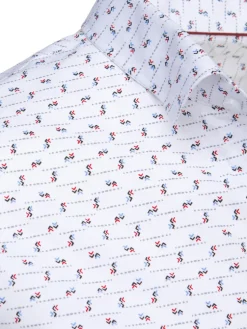 Koszule Męskie>Dstreet Koszula casualowa męska biała we wzory DX2627