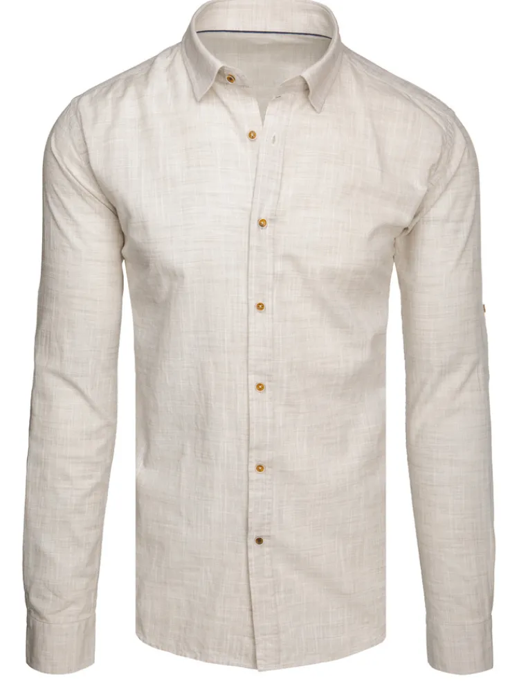 Wyjątkowe Okazje|Koszule Męskie>Dstreet Koszula męska casualowa beżowa DX2652