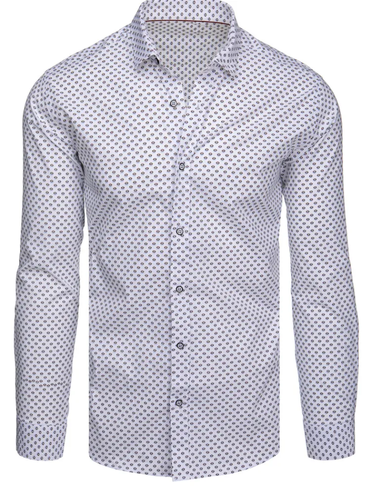 Koszule Męskie>Dstreet Koszula męska casualowa z długim ręakwem biała DX2620