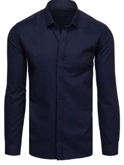 Koszule Męskie>Dstreet Koszula męska casualowa z długim ręakwem ciemnofioletowa DX2625