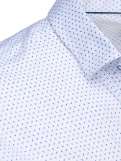 Koszule Męskie>Dstreet Koszula męska casualowa z długim rękawem biała we wzory DX2626