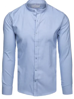 Koszule Męskie>Dstreet Koszula męska casualowa ze stójką błękitna DX2616