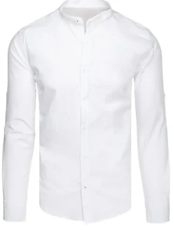 Wyjątkowe Okazje|Koszule Męskie>Dstreet Koszula męska casualowa ze stójką biała DX2649