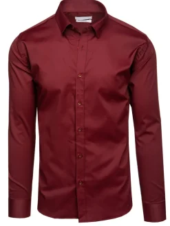 Wyjątkowe Okazje|Koszule Męskie>Dstreet Koszula męska elegancka bordowa DX2610