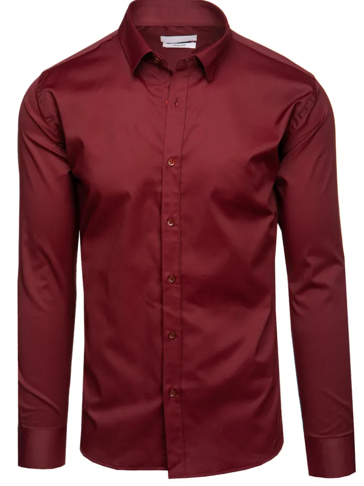 Wyjątkowe Okazje|Koszule Męskie>Dstreet Koszula męska elegancka bordowa DX2610