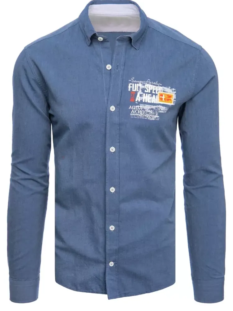 Koszule Męskie>Dstreet Koszula męska indygo DX2282