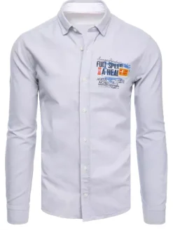 Koszule Męskie>Dstreet Koszula męska jasnoszara DX2278